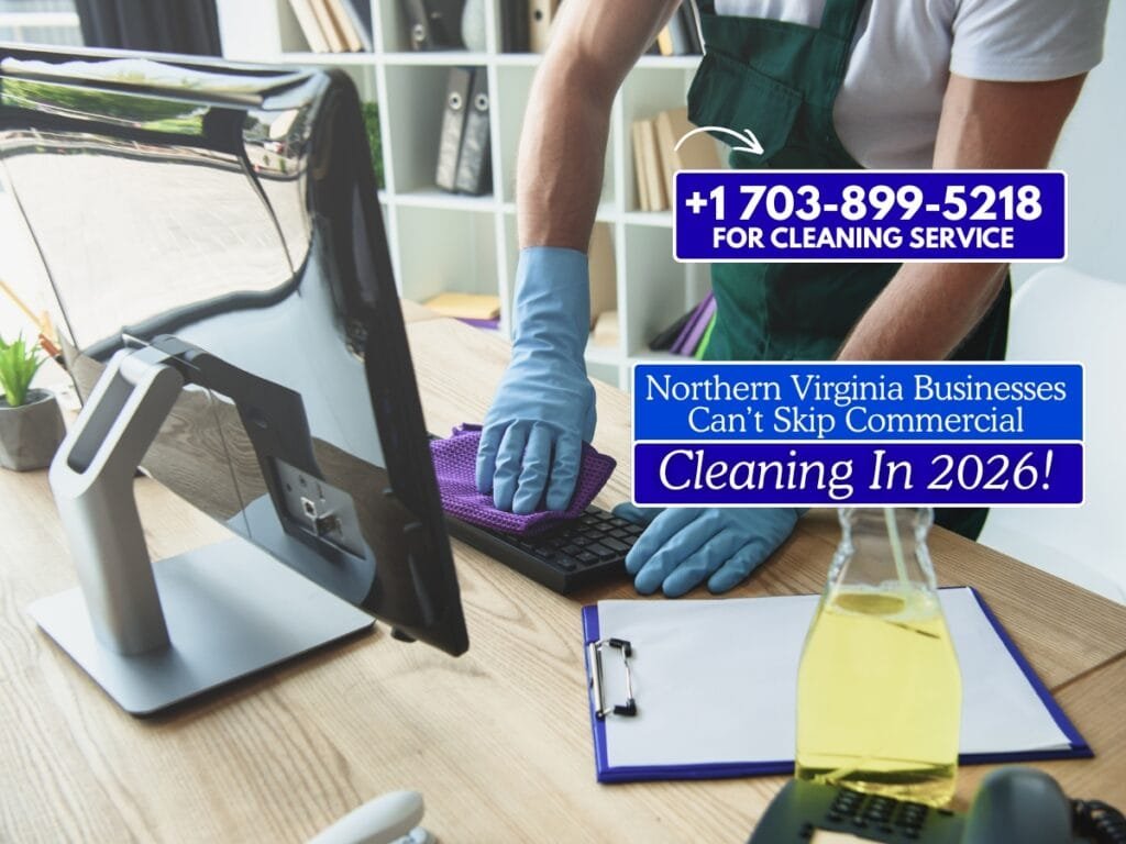 Professional commercial cleaning in a Northern Virginia office