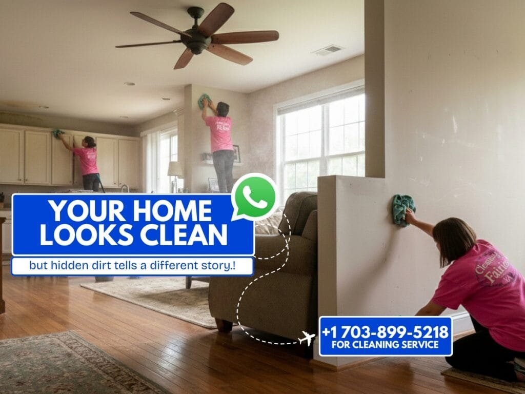 Professional deep cleaning revealing hidden dirt in a Fairfax and Loudoun County home
